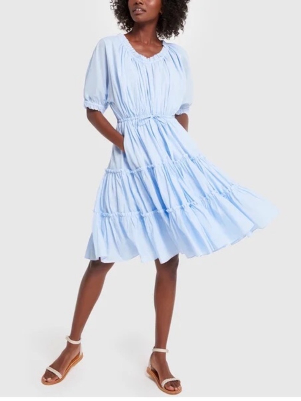 loup charmant kassos Organic cotton dress baby blue size small